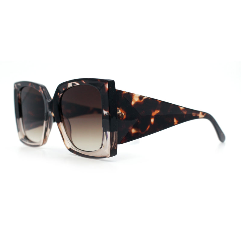 Womens Bold Thick Plastic Butterfly Squared Rectangle Oversize Diva Sunglasses