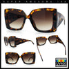 Womens Bold Thick Plastic Butterfly Squared Rectangle Oversize Diva Sunglasses