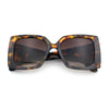 Womens Bold Thick Plastic Butterfly Squared Rectangle Oversize Diva Sunglasses