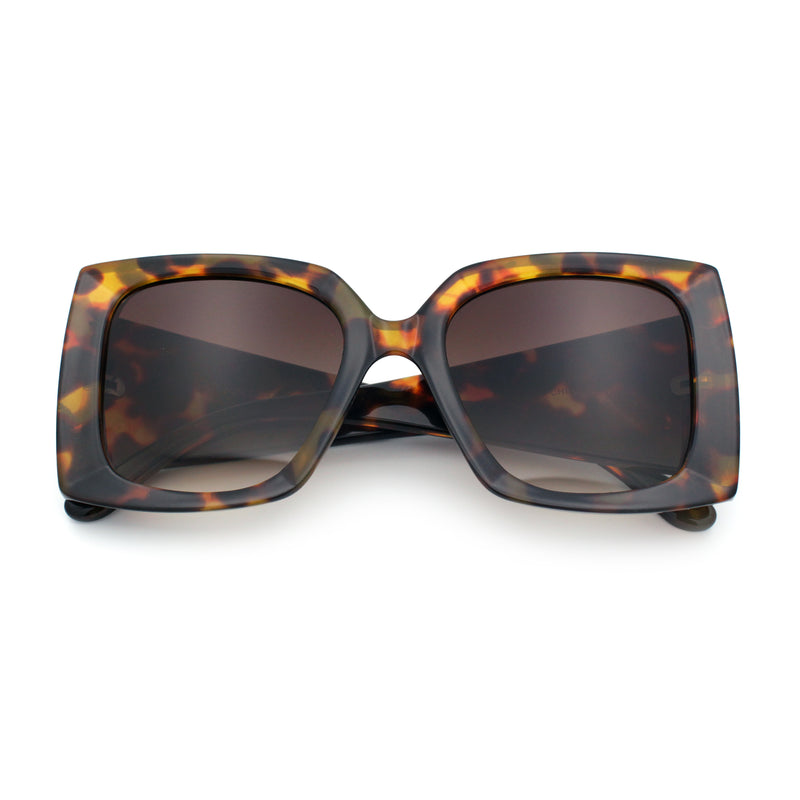 Womens Bold Thick Plastic Butterfly Squared Rectangle Oversize Diva Sunglasses