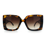 Womens Bold Thick Plastic Butterfly Squared Rectangle Oversize Diva Sunglasses
