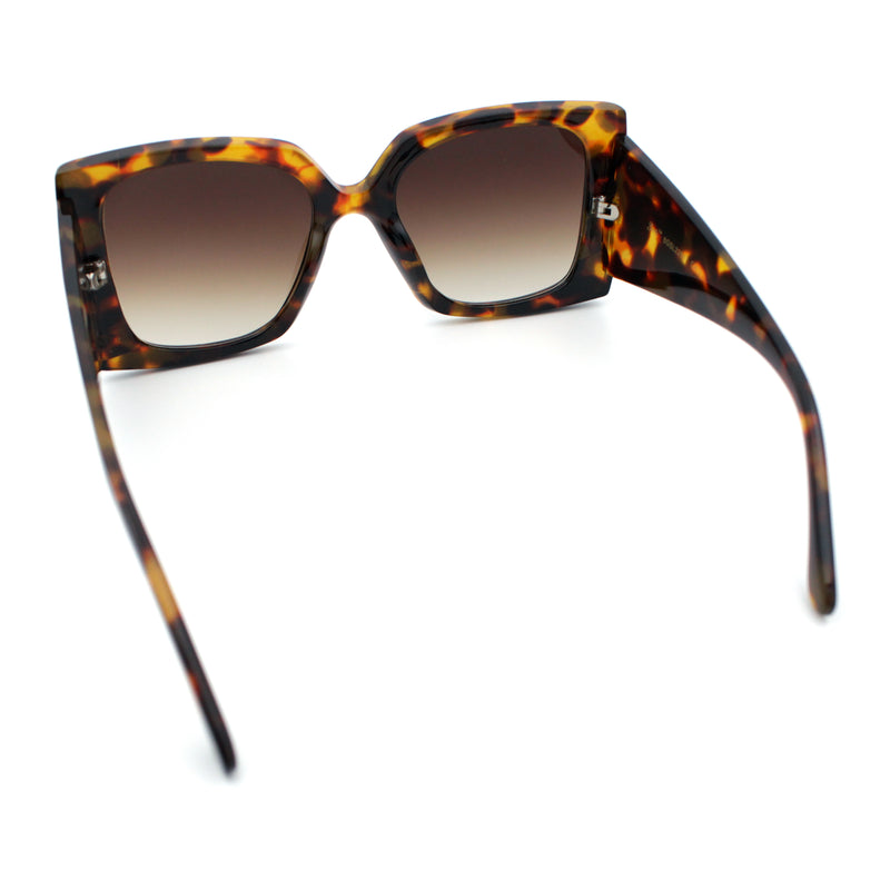 Womens Bold Thick Plastic Butterfly Squared Rectangle Oversize Diva Sunglasses