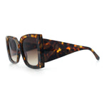 Womens Bold Thick Plastic Butterfly Squared Rectangle Oversize Diva Sunglasses
