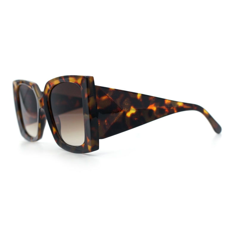 Womens Bold Thick Plastic Butterfly Squared Rectangle Oversize Diva Sunglasses