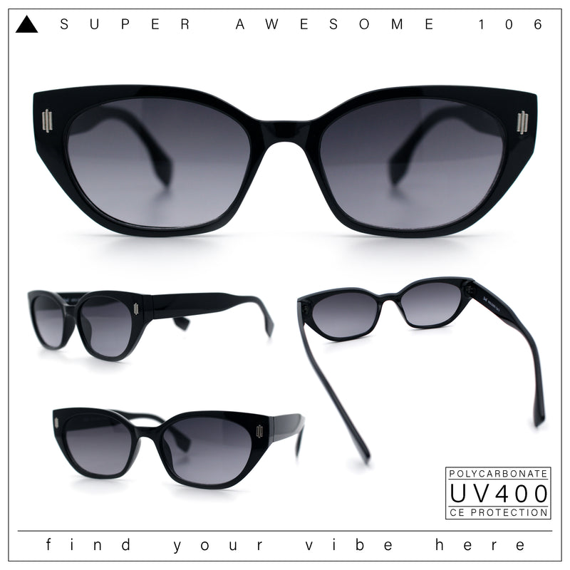 Womens Mod Urban City Hipster Rectangle Cat Eye Plastic Sunglasses