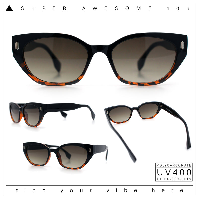 Womens Mod Urban City Hipster Rectangle Cat Eye Plastic Sunglasses
