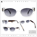 Womens Mod Urban City Hipster Rectangle Cat Eye Plastic Sunglasses