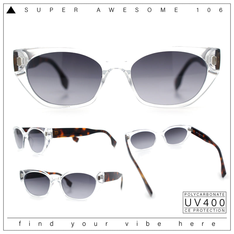 Womens Mod Urban City Hipster Rectangle Cat Eye Plastic Sunglasses
