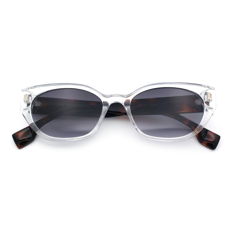 Womens Mod Urban City Hipster Rectangle Cat Eye Plastic Sunglasses