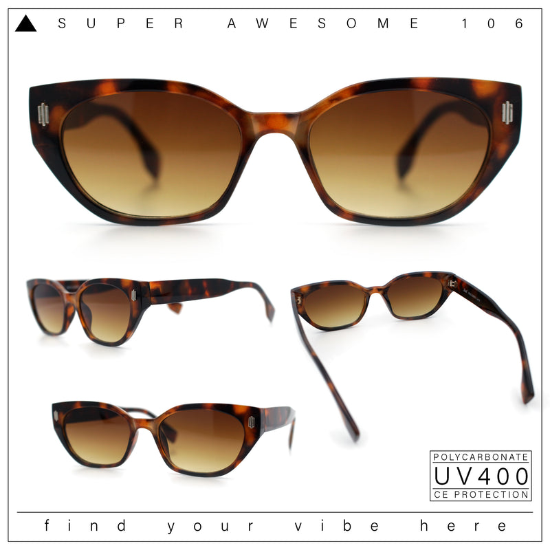 Womens Mod Urban City Hipster Rectangle Cat Eye Plastic Sunglasses