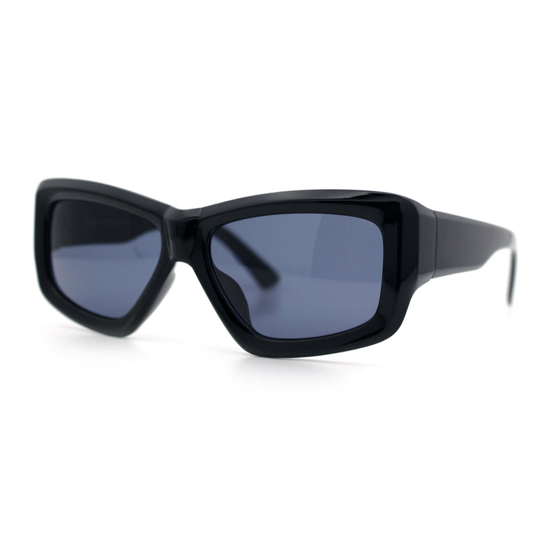 Womens Oversized Thick Plastic Sport 90s Fashion Rectangle Sunglasses