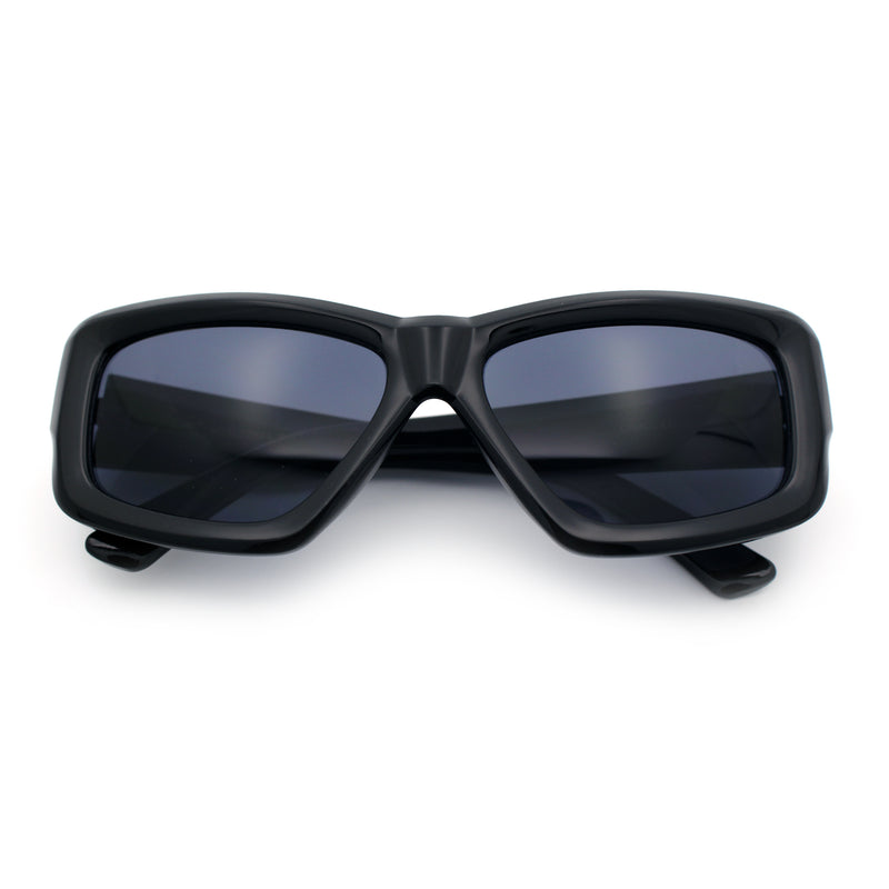 Womens Oversized Thick Plastic Sport 90s Fashion Rectangle Sunglasses