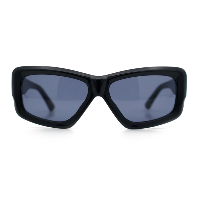 Womens Oversized Thick Plastic Sport 90s Fashion Rectangle Sunglasses