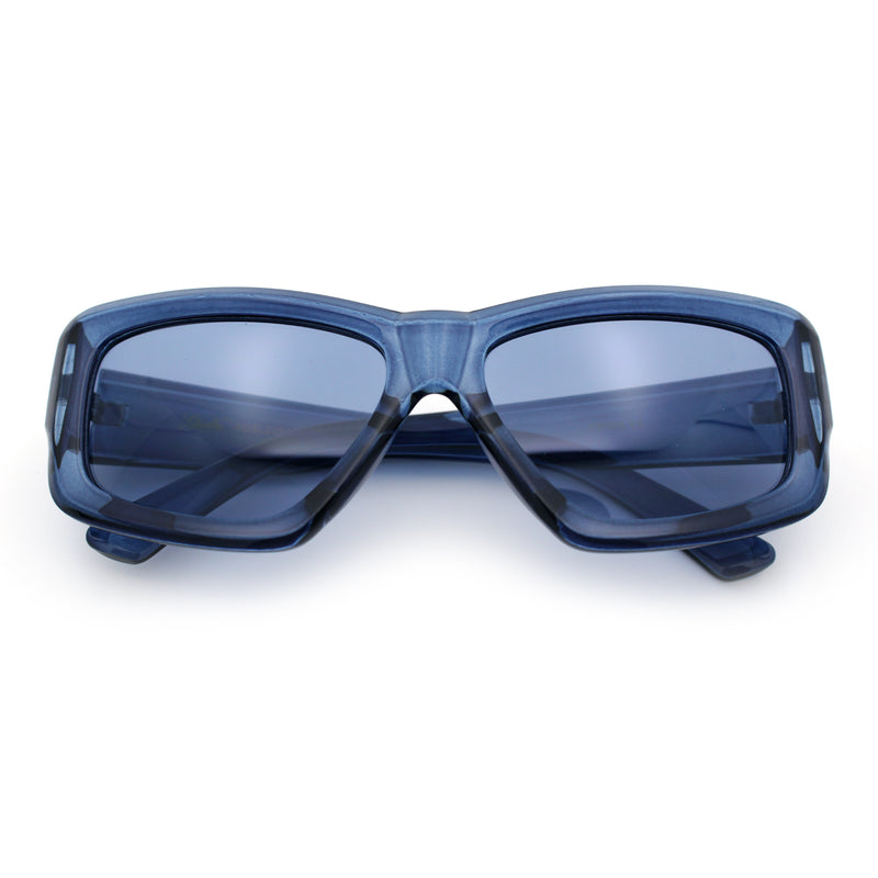 Womens Oversized Thick Plastic Sport 90s Fashion Rectangle Sunglasses