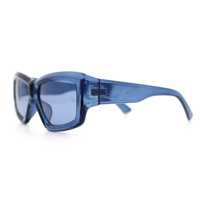 Womens Oversized Thick Plastic Sport 90s Fashion Rectangle Sunglasses