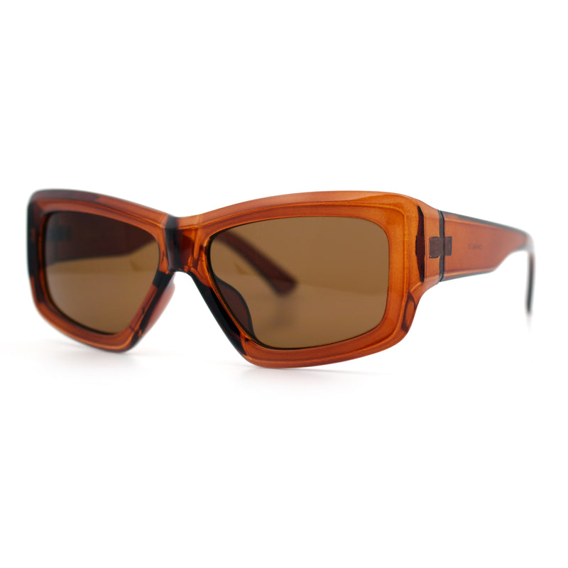 Womens Oversized Thick Plastic Sport 90s Fashion Rectangle Sunglasses
