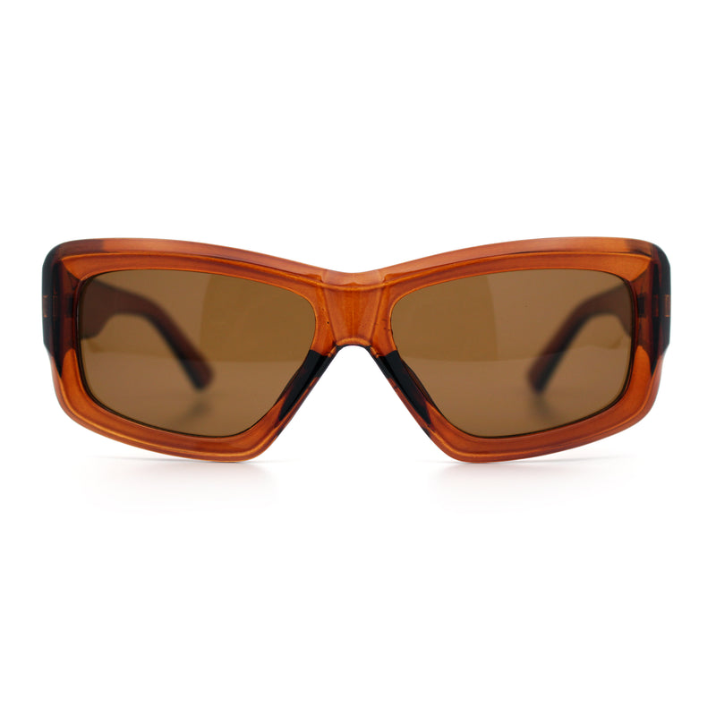 Womens Oversized Thick Plastic Sport 90s Fashion Rectangle Sunglasses