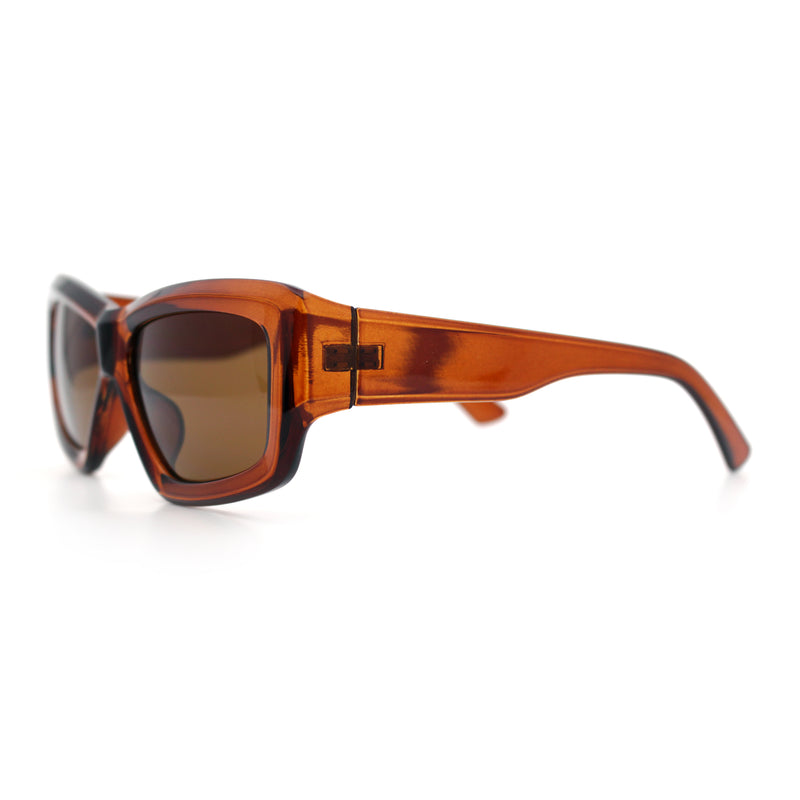 Womens Oversized Thick Plastic Sport 90s Fashion Rectangle Sunglasses