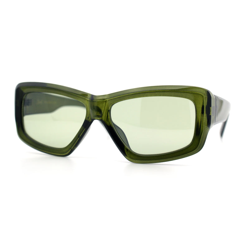 Womens Oversized Thick Plastic Sport 90s Fashion Rectangle Sunglasses