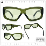 Womens Oversized Thick Plastic Sport 90s Fashion Rectangle Sunglasses