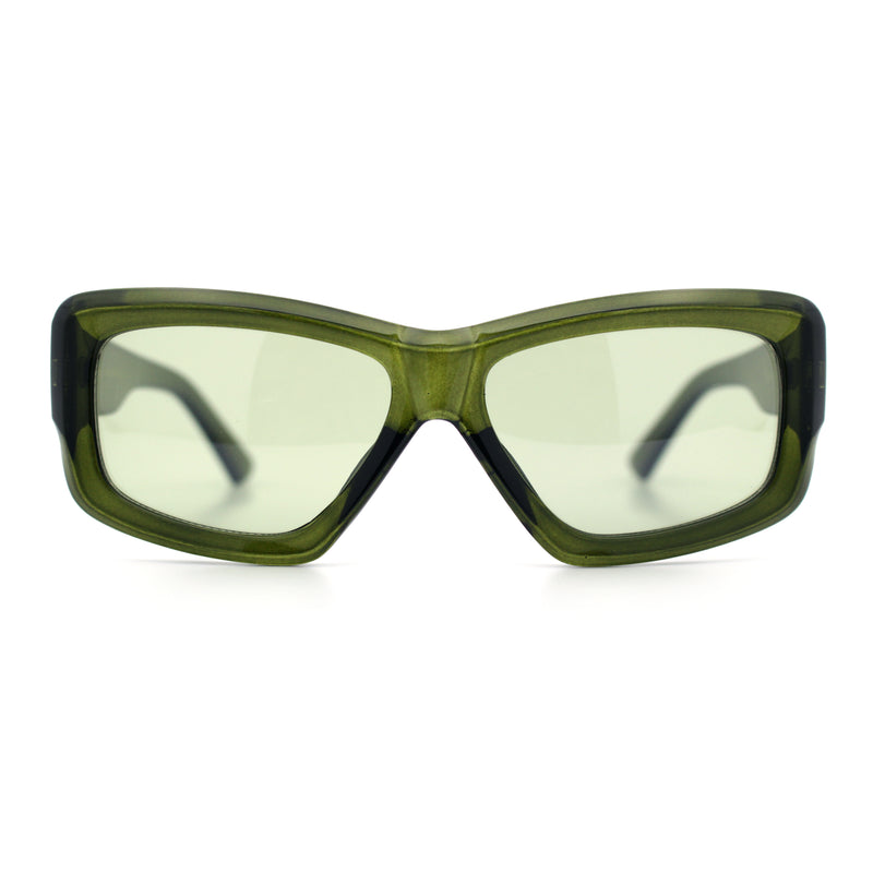 Womens Oversized Thick Plastic Sport 90s Fashion Rectangle Sunglasses