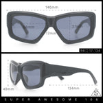 Womens Oversized Thick Plastic Sport 90s Fashion Rectangle Sunglasses
