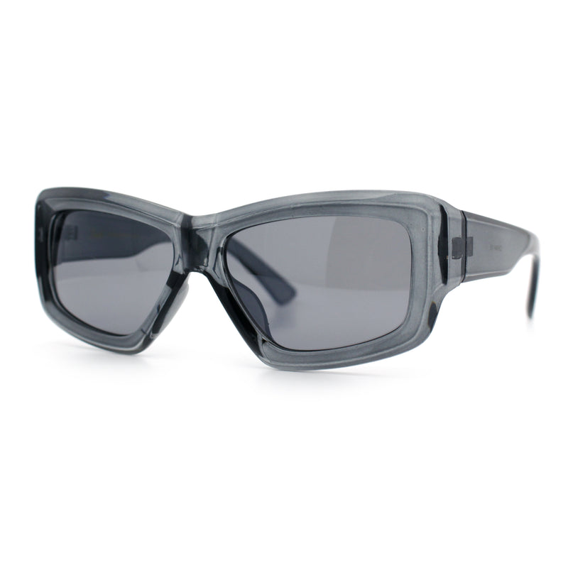 Womens Oversized Thick Plastic Sport 90s Fashion Rectangle Sunglasses