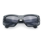 Womens Oversized Thick Plastic Sport 90s Fashion Rectangle Sunglasses