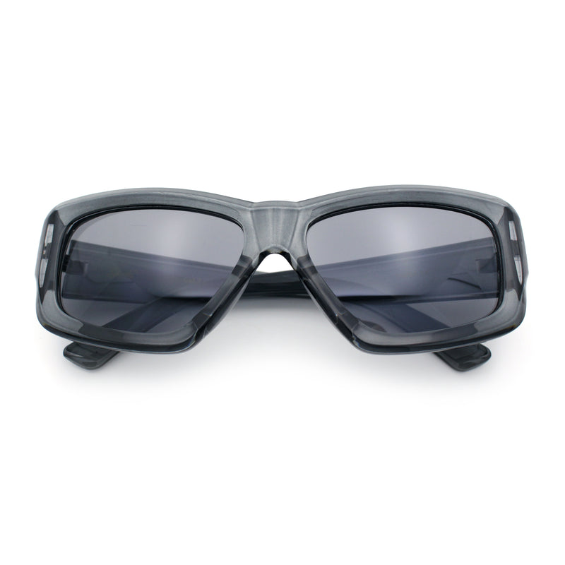 Womens Oversized Thick Plastic Sport 90s Fashion Rectangle Sunglasses