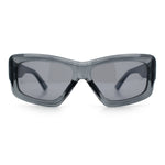 Womens Oversized Thick Plastic Sport 90s Fashion Rectangle Sunglasses