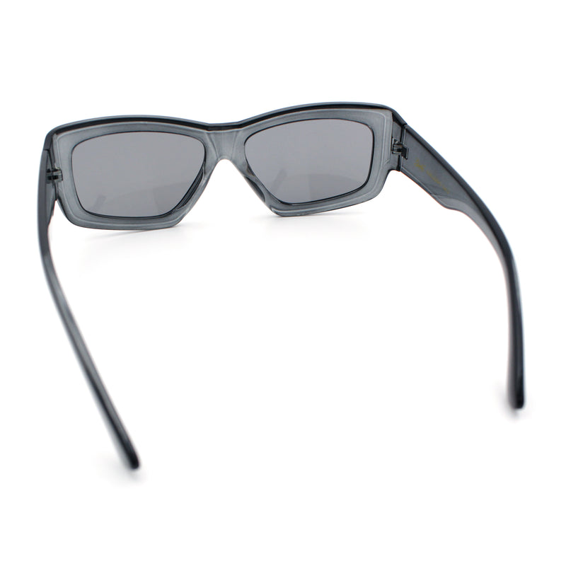 Womens Oversized Thick Plastic Sport 90s Fashion Rectangle Sunglasses