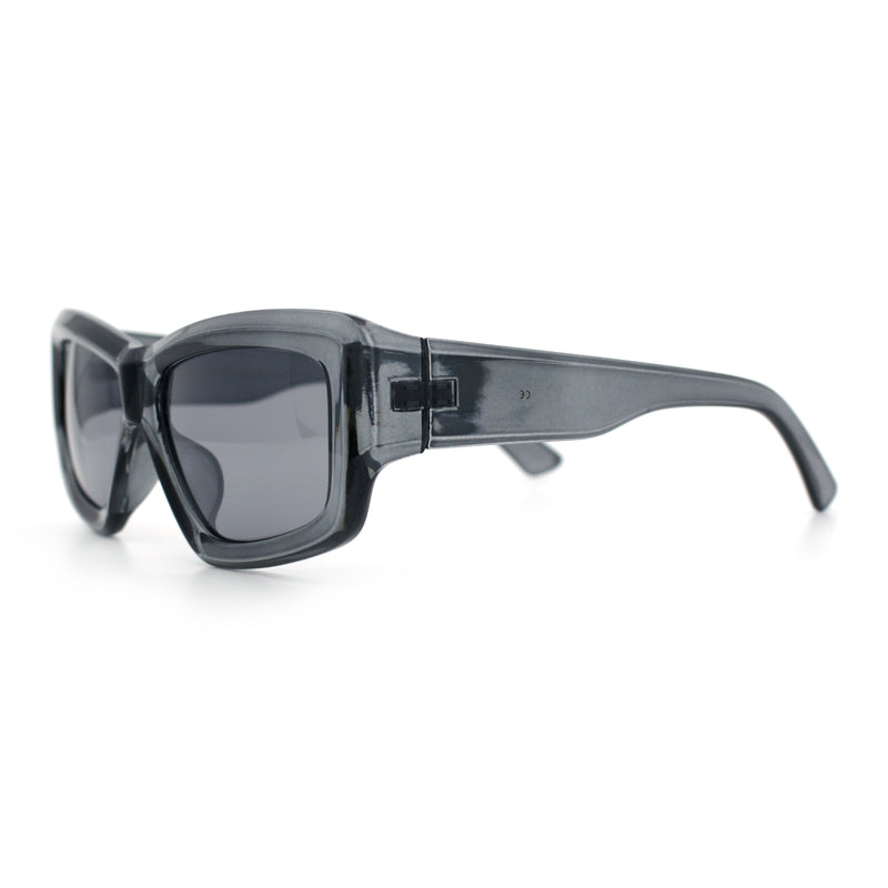 Womens Oversized Thick Plastic Sport 90s Fashion Rectangle Sunglasses