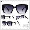 Womens Rose Metal Button Gem Arm Rimless Rectangle Designer Fashion Sunglasses