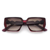Womens Rose Metal Button Gem Arm Rimless Rectangle Designer Fashion Sunglasses
