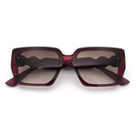 Womens Rose Metal Button Gem Arm Rimless Rectangle Designer Fashion Sunglasses