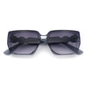 Womens Rose Metal Button Gem Arm Rimless Rectangle Designer Fashion Sunglasses