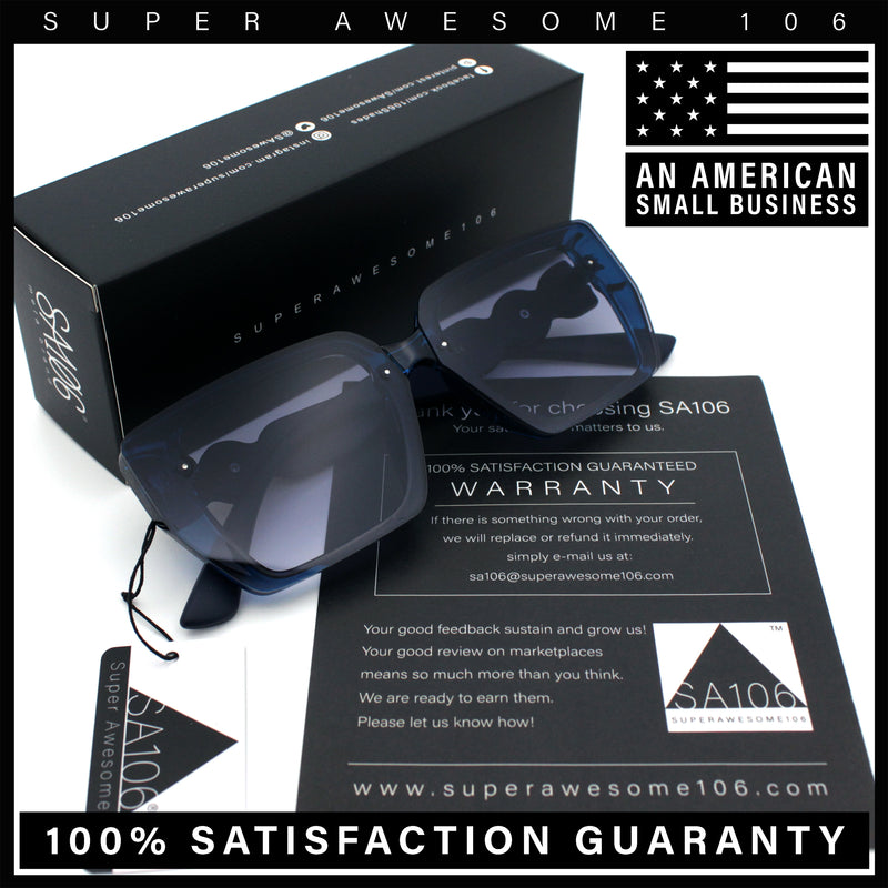 Womens Rose Metal Button Gem Arm Rimless Rectangle Designer Fashion Sunglasses