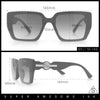 Womens Rose Metal Button Gem Arm Rimless Rectangle Designer Fashion Sunglasses