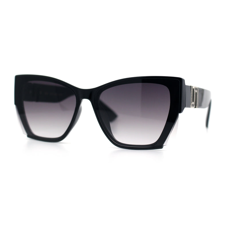 Womens Oversized Exposed Lens Rectangle Cat Eye Designer Fashion Luxury Sunglasses