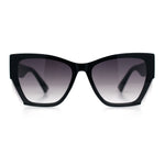 Womens Oversized Exposed Lens Rectangle Cat Eye Designer Fashion Luxury Sunglasses