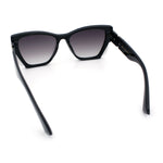 Womens Oversized Exposed Lens Rectangle Cat Eye Designer Fashion Luxury Sunglasses