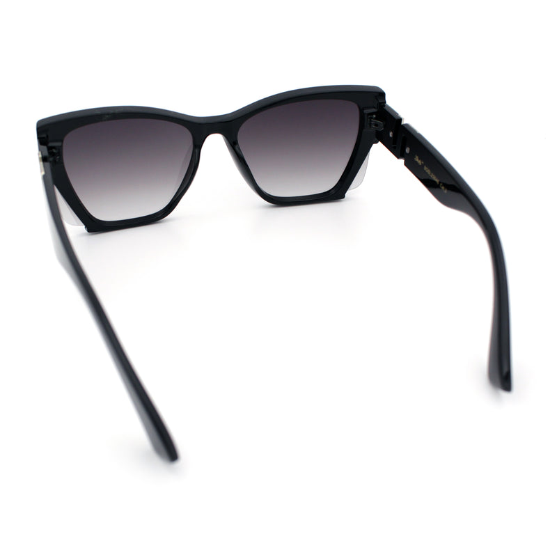 Womens Oversized Exposed Lens Rectangle Cat Eye Designer Fashion Luxury Sunglasses