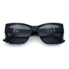 Womens Oversized Exposed Lens Rectangle Cat Eye Designer Fashion Luxury Sunglasses