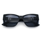 Womens Oversized Exposed Lens Rectangle Cat Eye Designer Fashion Luxury Sunglasses