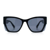 Womens Oversized Exposed Lens Rectangle Cat Eye Designer Fashion Luxury Sunglasses
