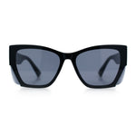 Womens Oversized Exposed Lens Rectangle Cat Eye Designer Fashion Luxury Sunglasses