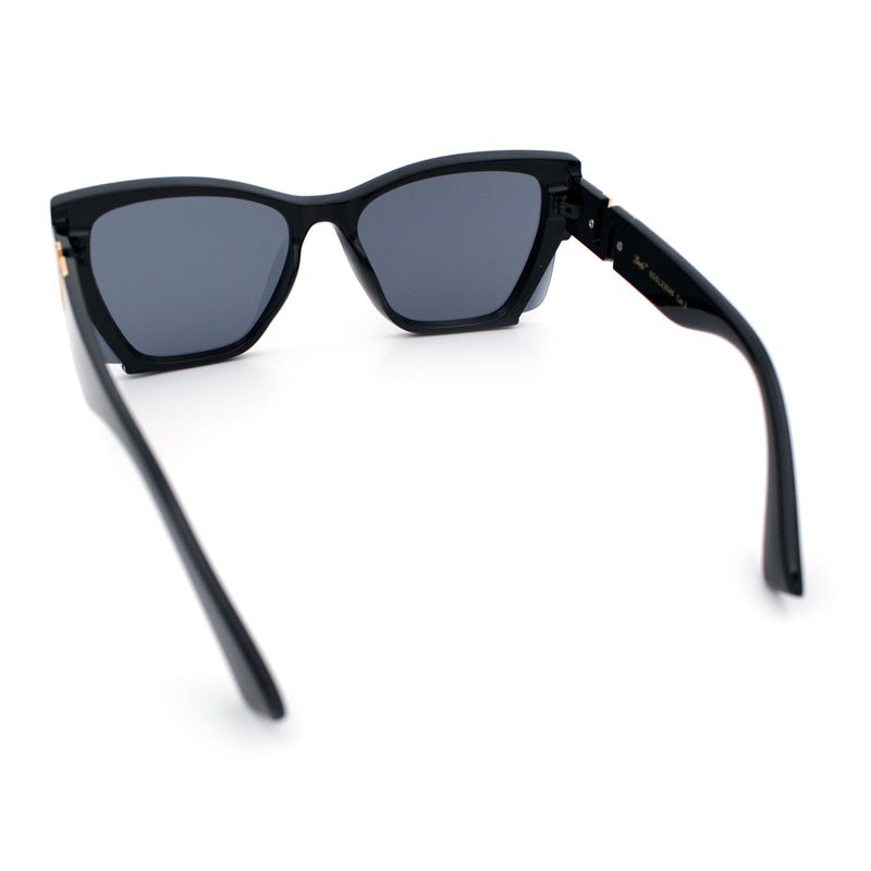 Womens Oversized Exposed Lens Rectangle Cat Eye Designer Fashion Luxury Sunglasses