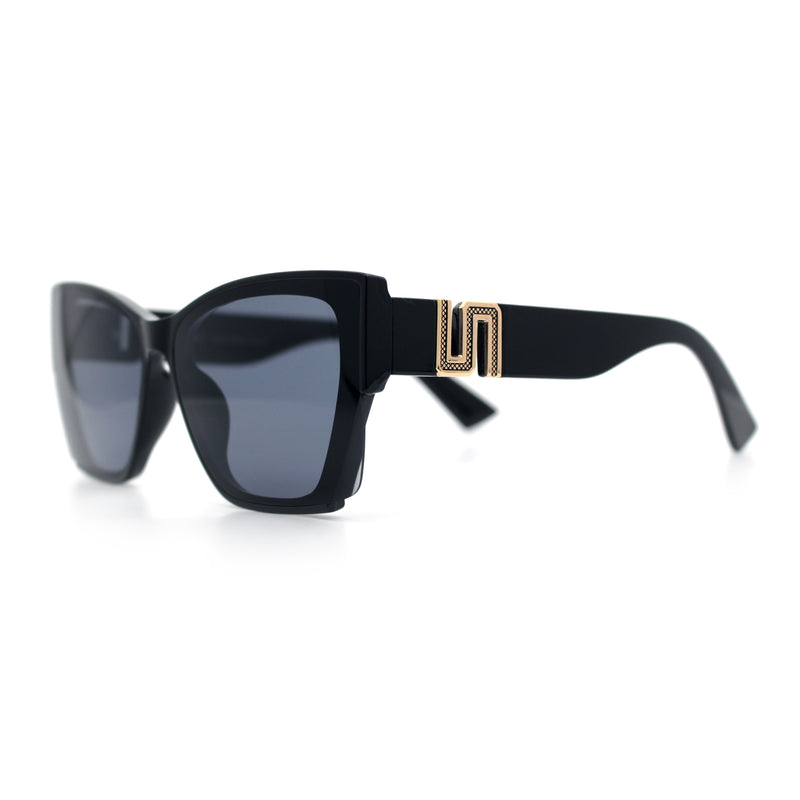 Womens Oversized Exposed Lens Rectangle Cat Eye Designer Fashion Luxury Sunglasses
