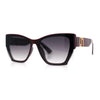 Womens Oversized Exposed Lens Rectangle Cat Eye Designer Fashion Luxury Sunglasses