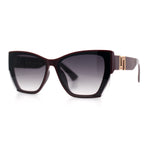 Womens Oversized Exposed Lens Rectangle Cat Eye Designer Fashion Luxury Sunglasses